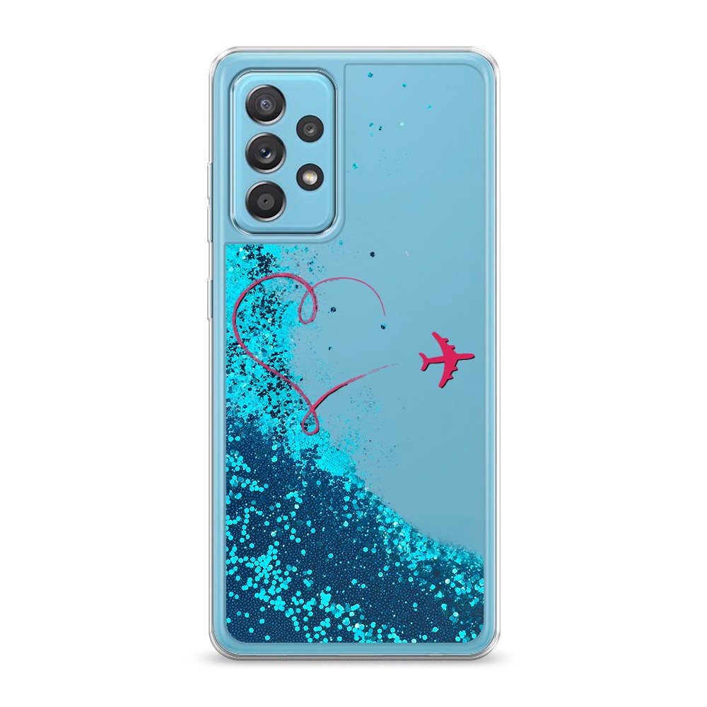 

Жидкий чехол с блестками "Сердце и самолет" на Samsung Galaxy A52s, 2106593-1