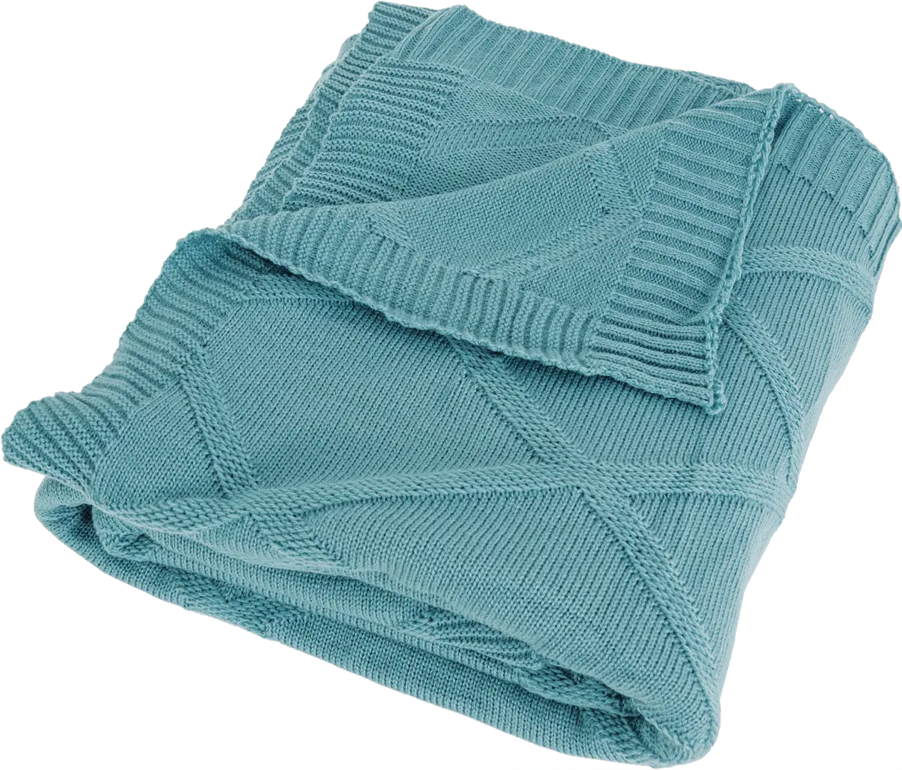 

Плед вязаный 150x200 см акрил цвет голубой