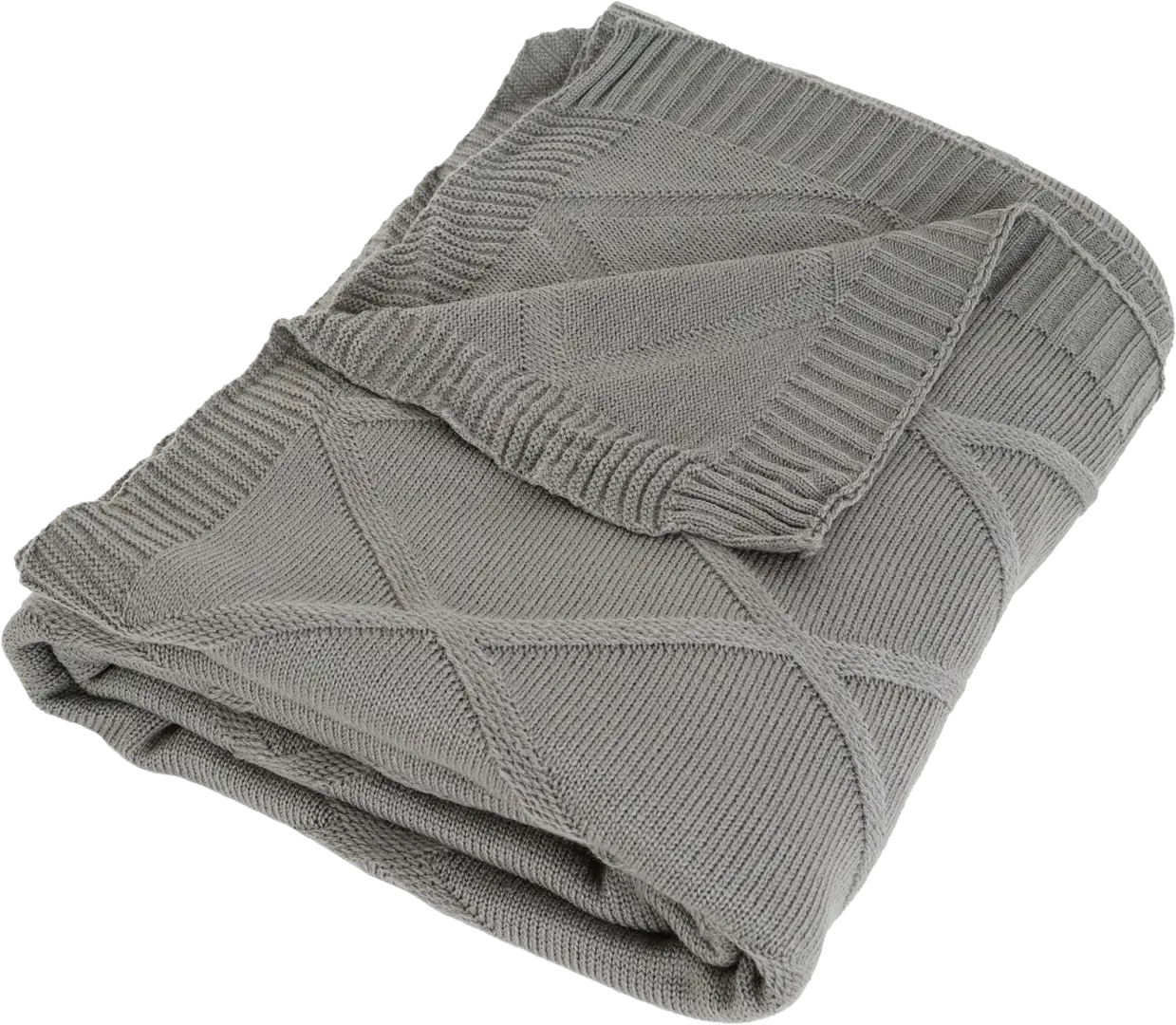 

Плед вязаный 150x200 см акрил цвет серый