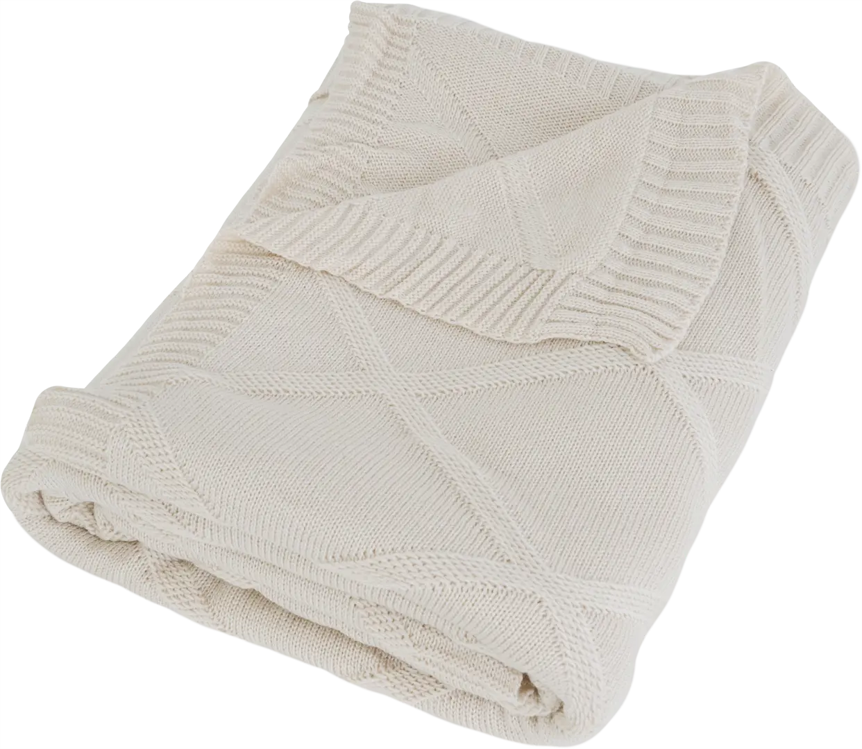 

Плед вязаный 150x200 см акрил цвет экрю