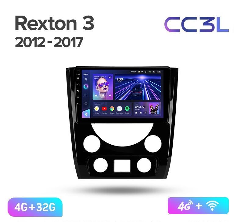 Магнитола TEYES SsangYong Rexton 2012-2017 г CC3L 432ГБ Android 10 IPS экран DSP 4G м 4489000₽