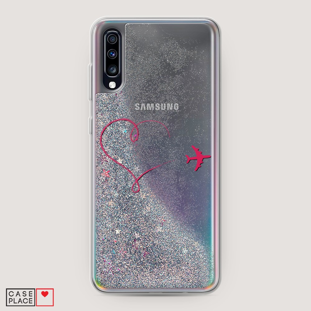 

Чехол Awog на Samsung Galaxy A70 "Сердце и самолет", Разноцветный, 28191-1