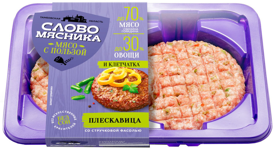 

Плескавица Слово Мясника со стручковой фасолью 180г