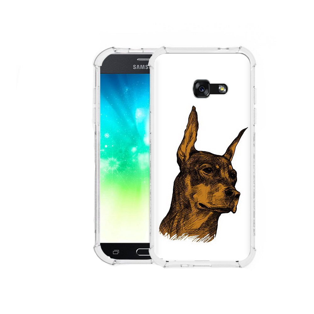 

Чехол MyPads Tocco для Samsung Galaxy A3 (2016) скетч доберман, Прозрачный, Tocco