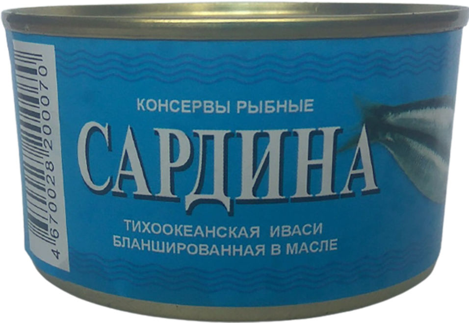 

Сардина КОТ-Т тихоокеанская бланшированная в масле 240г