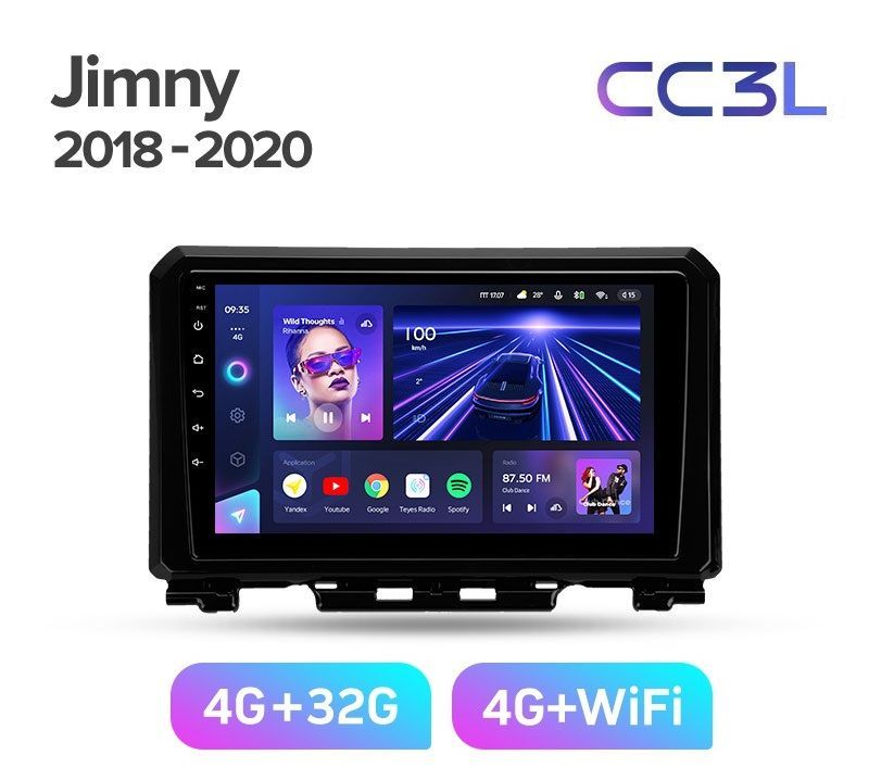 Магнитола TEYES SUZUKI JIMNY 2018-2020 г CC3L 432ГБ Android 10 IPS экран DSP 4G модем 4389000₽