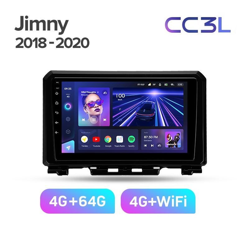 Магнитола TEYES SUZUKI JIMNY 2018-2020 г CC3L 464ГБ Android 10 IPS экран DSP 4G модем 4589000₽