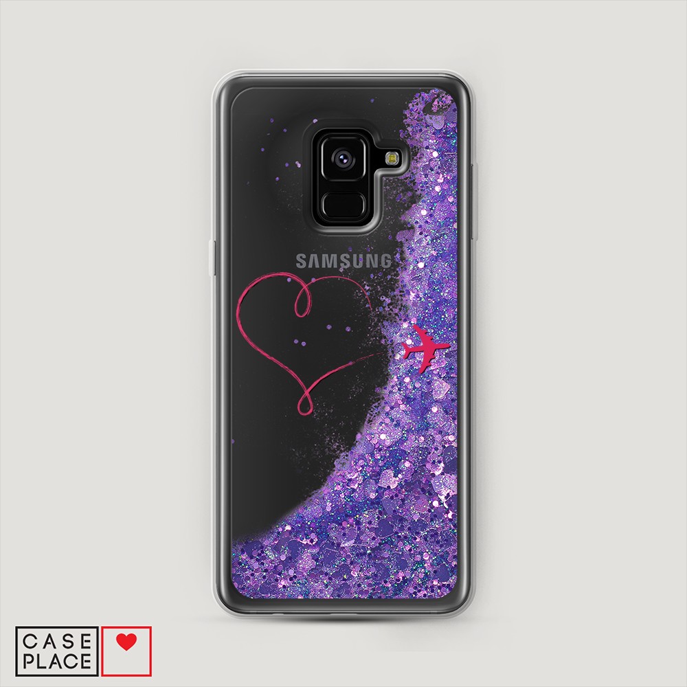

Чехол Awog на Samsung Galaxy A8 2018 "Сердце и самолет", Разноцветный, 25492-1
