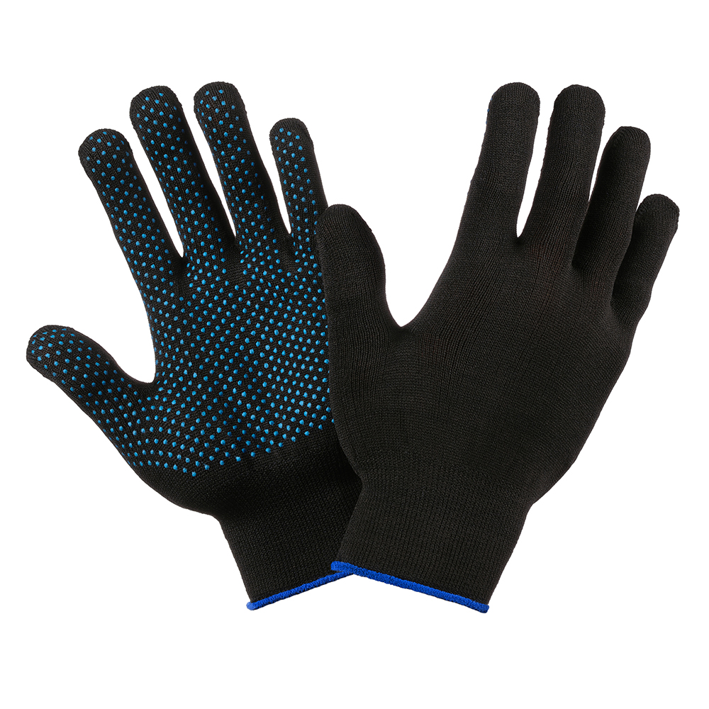 Перчатки рабочие нейлоновые ПВХ микроточка черные защитные рабочие женские перчатки sapset