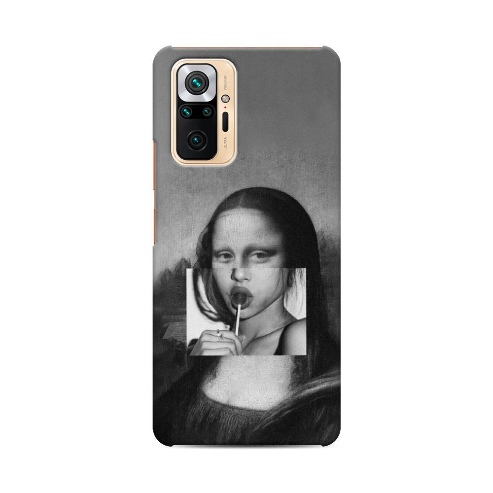 фото Пластиковый чехол "mona lisa sucking lollipop" на xiaomi redmi note 10 pro awog