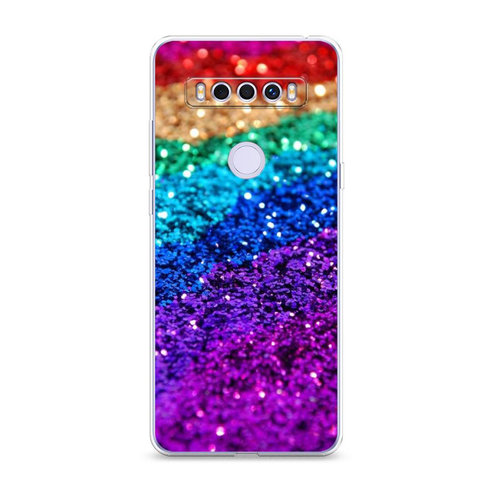 

Силиконовый чехол "Блестящая радуга рисунок" на TCL 10 SE, 290150-3