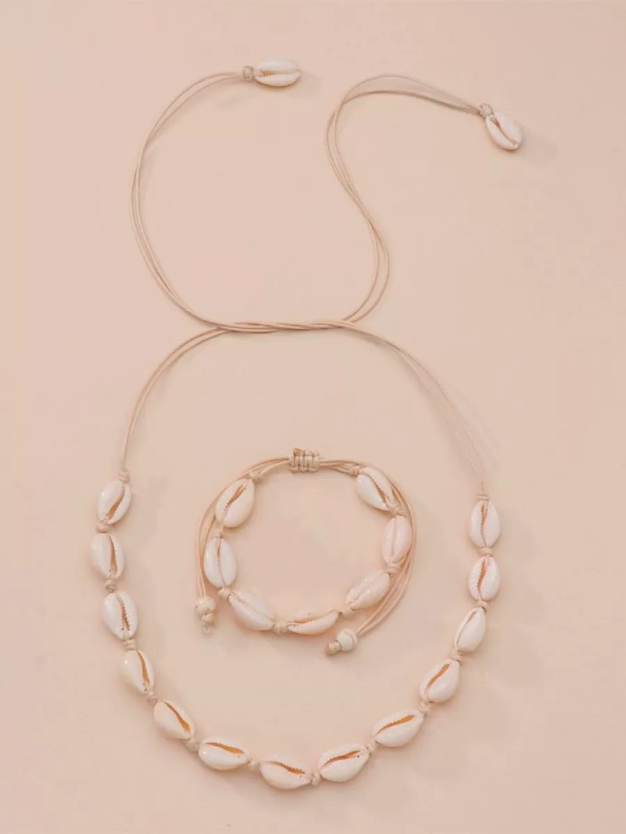 

Браслет+чокер из текстиля Australia Boutique 546, раковина, 546