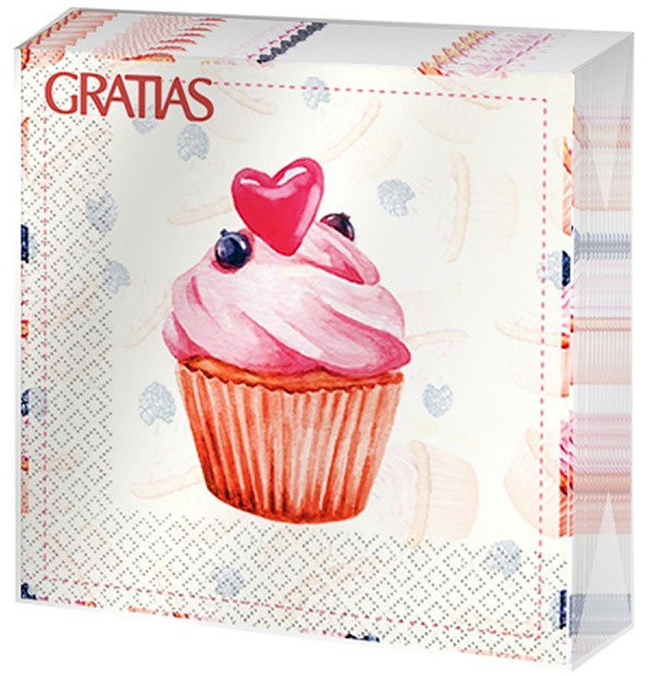 

Салфетки бумажные Gratias Кексик 33*33см 3 слоя 20шт, Разноцветный