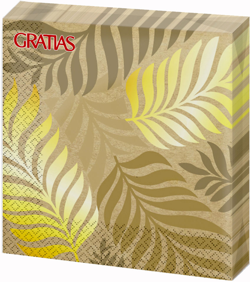 

Салфетки бумажные Gratias Golden foliage 33*33см 3 слоя 20шт