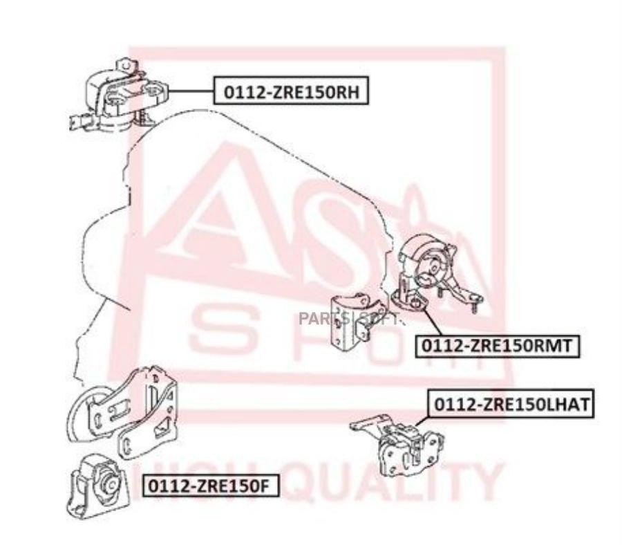 

Опора двиг.зад.TOYOTA COROLLA ADE150/NDE150/NRE150/ZRE15#/ZZE150 2006-