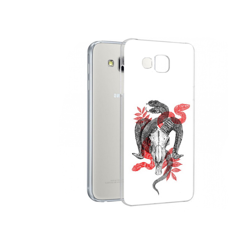 

Чехол MyPads Tocco для Samsung Galaxy A7 змея в черепе рисунок, Прозрачный, Tocco