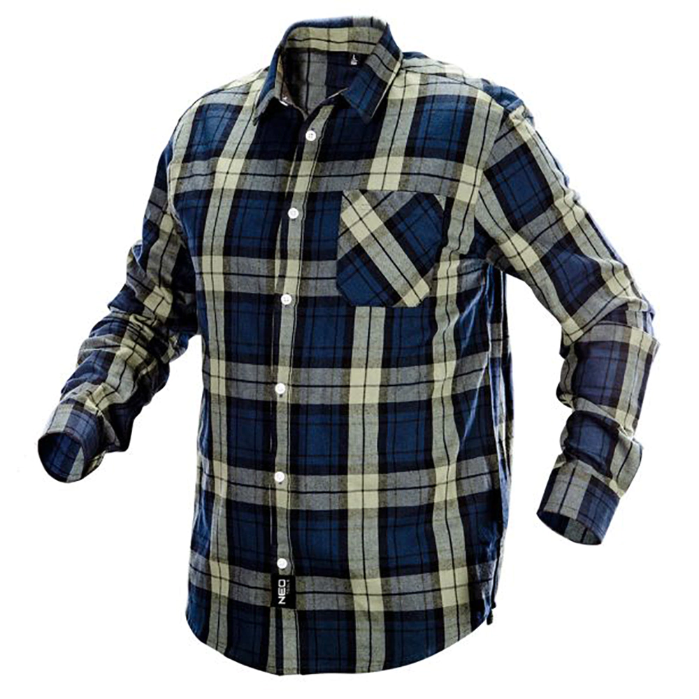 Рубашка мужская NEO Tools синяя XL