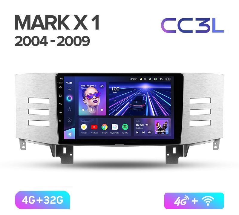 Магнитола TEYES TOYOTA MARK X 2004-2009г. CC3L 4/32ГБ (ЛЕВЫЙ РУЛЬ) Android 10, IPS экран,