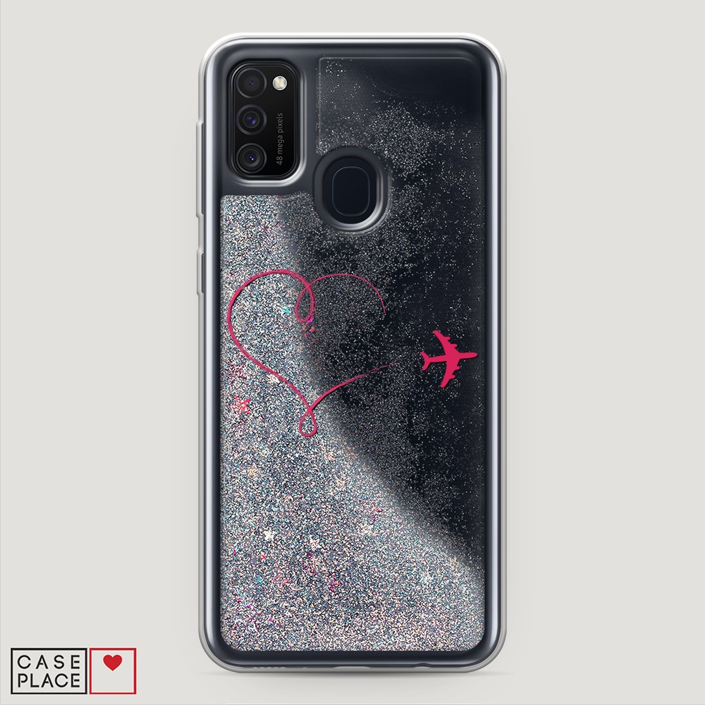 

Чехол Awog на Samsung Galaxy M21 "Сердце и самолет", Разноцветный, 29791-1