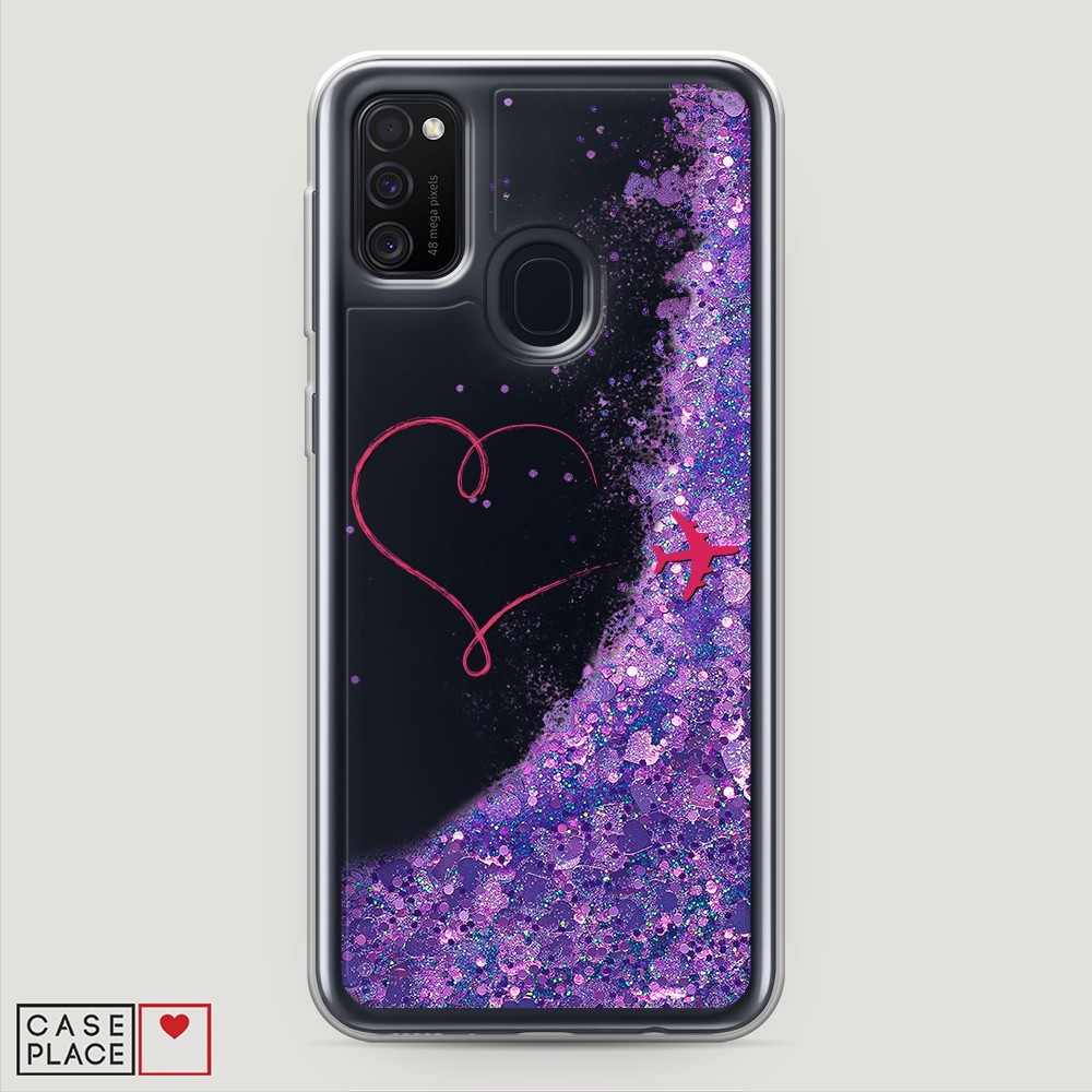 

Чехол Awog на Samsung Galaxy M21 "Сердце и самолет", Разноцветный, 29792-1