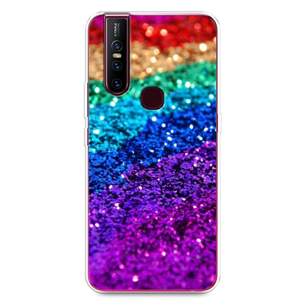 фото Силиконовый чехол "блестящая радуга рисунок" на vivo v15 awog