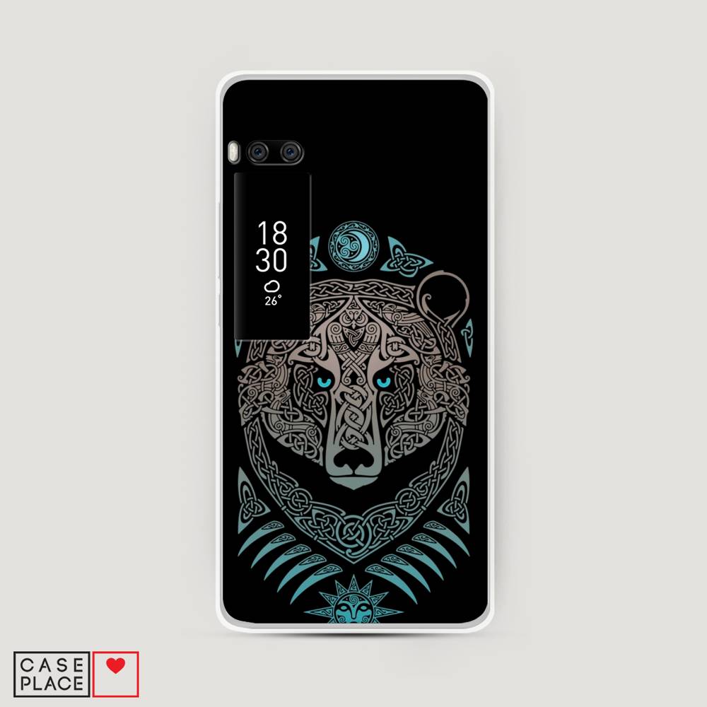 

Чехол Awog на Meizu Pro 7 "Кельтский медведь", Черный;серый, 71850-2
