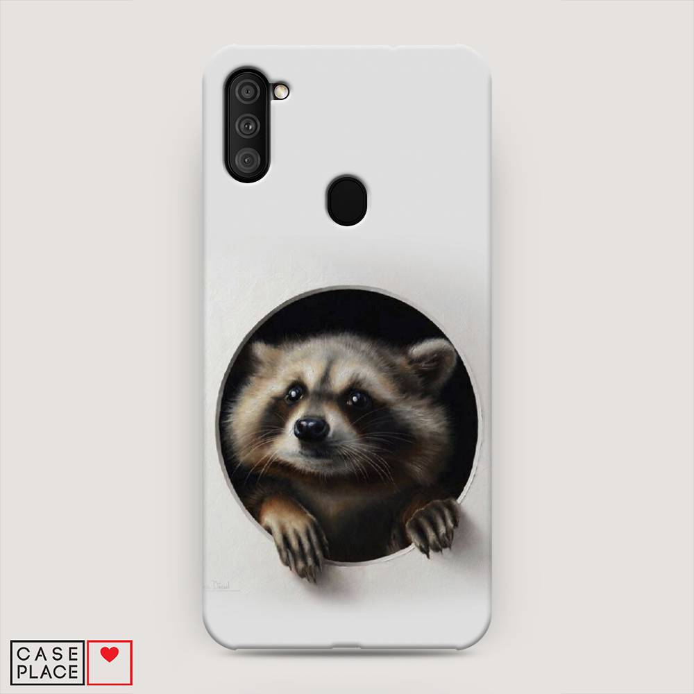 

Пластиковый чехол "Любопытный енот" на Samsung Galaxy M11, 2100620-1