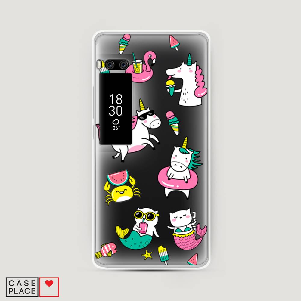 

Чехол Awog на Meizu Pro 7 "На отдыхе", Белый;голубой;розовый, 71850-2