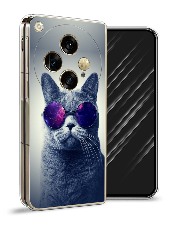 

Чехол Awog на OnePlus Open "Космический кот", Бордовый, 154350-1