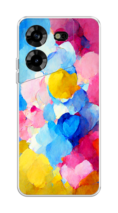 

Чехол Homey на Tecno Pova 5 "Яркие пятна", Синий;голубой;желтый;розовый, 303950-1