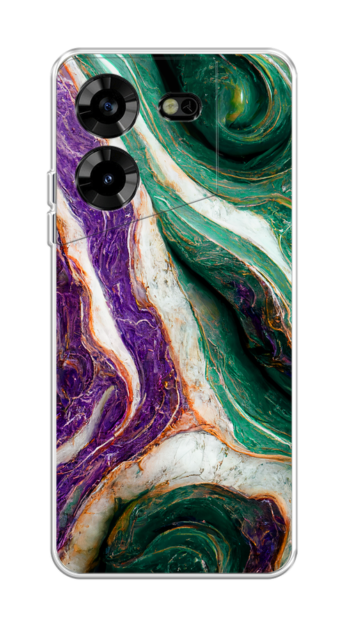 

Чехол Homey на Tecno Pova 5 "Фиолетово-зеленый мрамор", Зеленый;фиолетовый, 303950-1