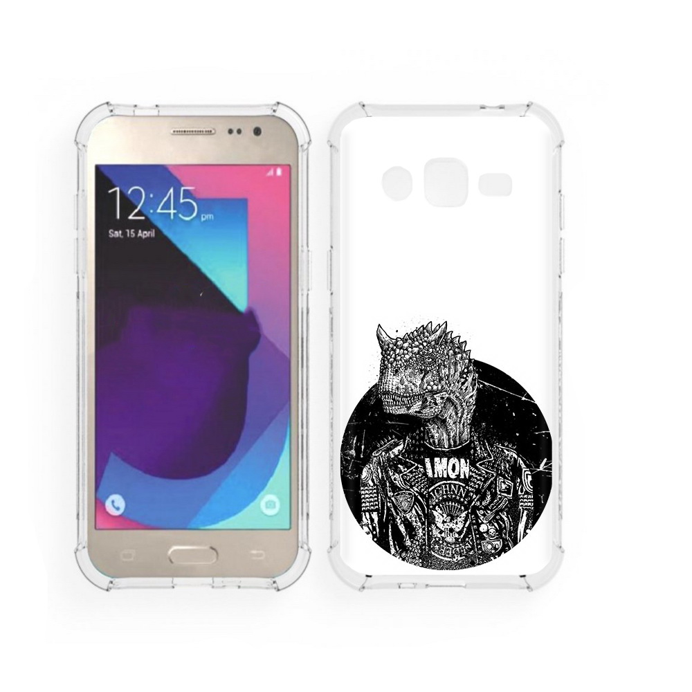 

Чехол MyPads Tocco для Samsung Galaxy J2 динозавр в куртке (PT226924.572.328), Прозрачный, Tocco