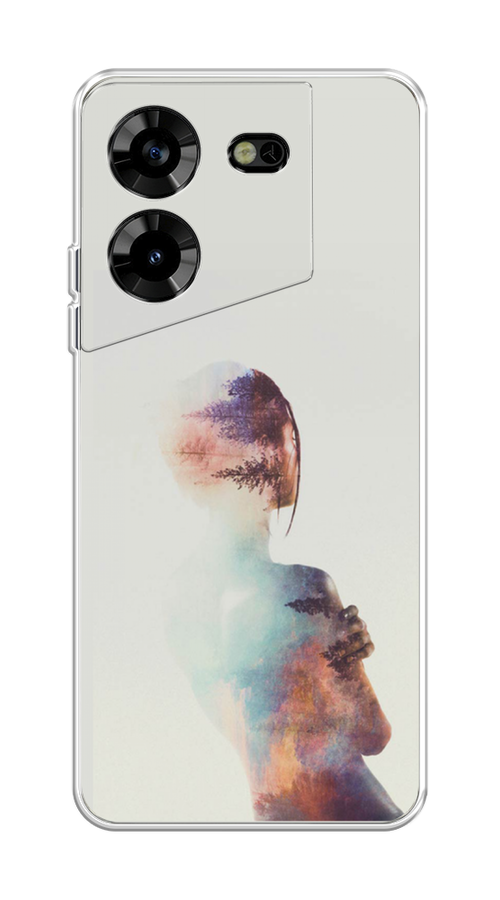 

Чехол Homey на Tecno Pova 5 "Девушка-лес", Розовый;голубой;серый, 303950-1