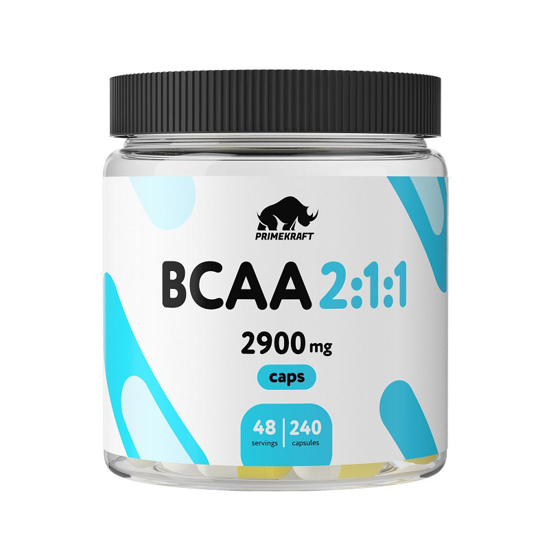 

PrimeKraft BCAA 2:1:1 2900 мг, 240 капс, BCAA 2:1:1 2900 мг