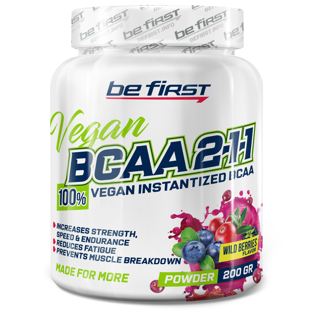 Be First BCAA 2:1:1 VEGAN, 200 г, вкус: лесные ягоды