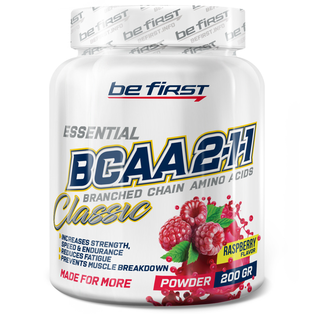 Be First BCAA 2:1:1 Classic powder, 200 г, вкус: малина