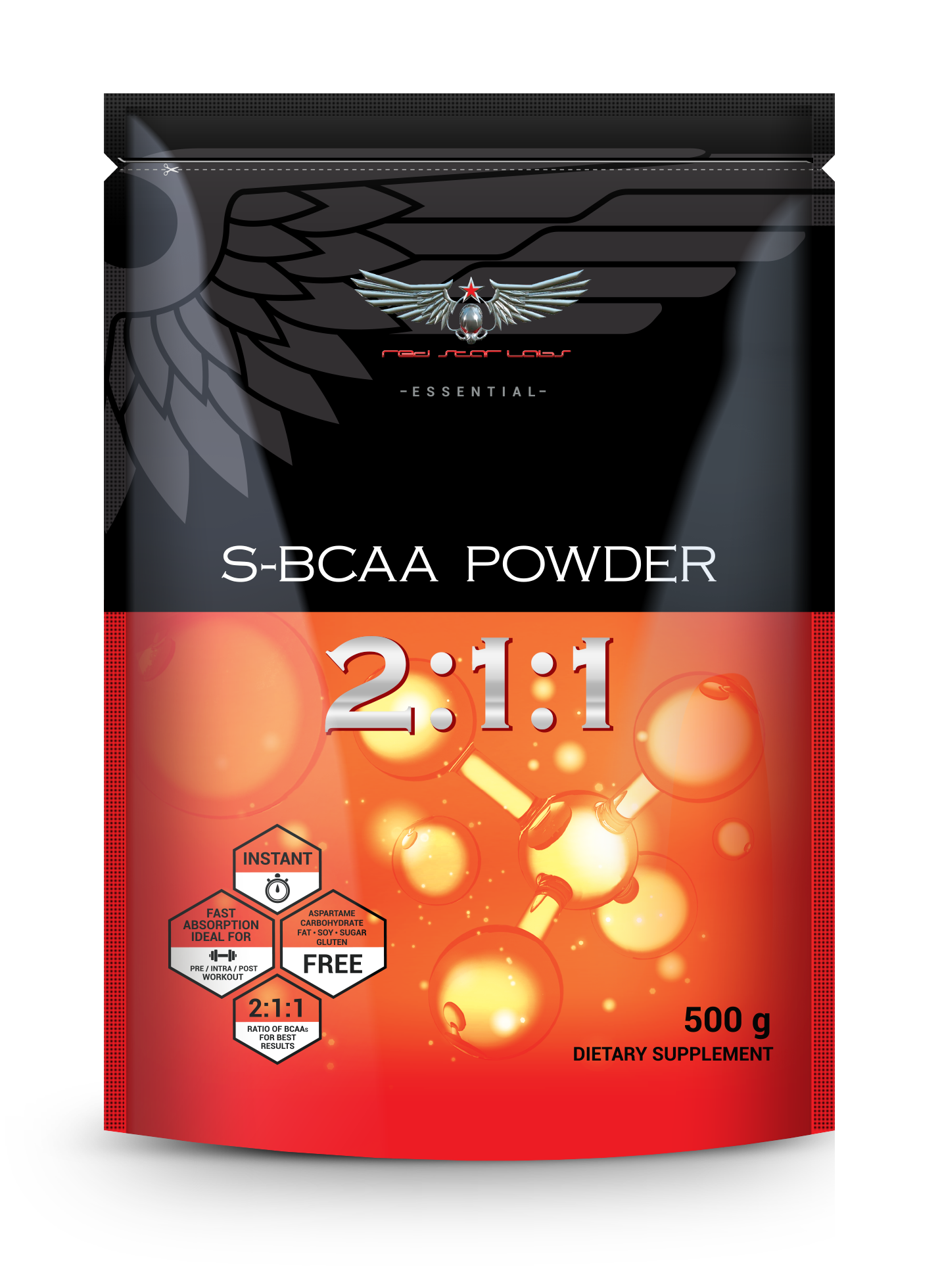 Red Star Labs S-BCAA powder 2:1:1, 500 г, вкус: без вкуса