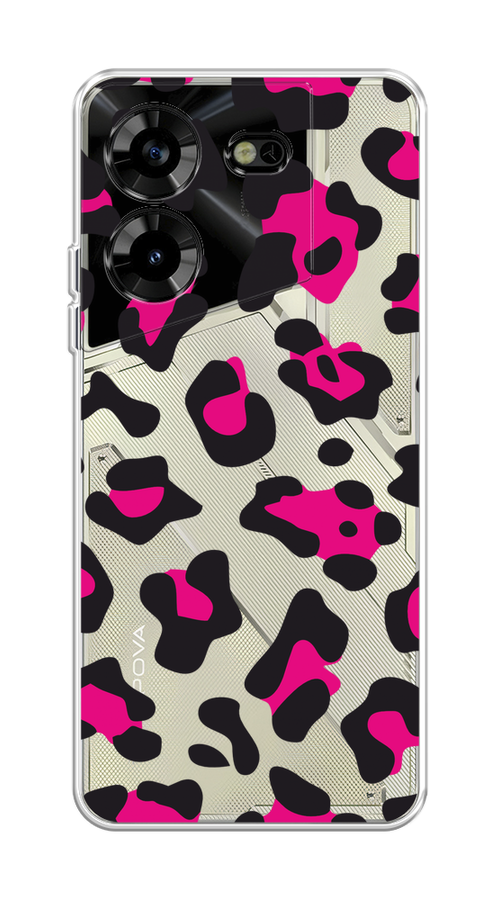 

Чехол Homey на Tecno Pova 5 "Pink cow spots", Черный;розовый, 303950-1
