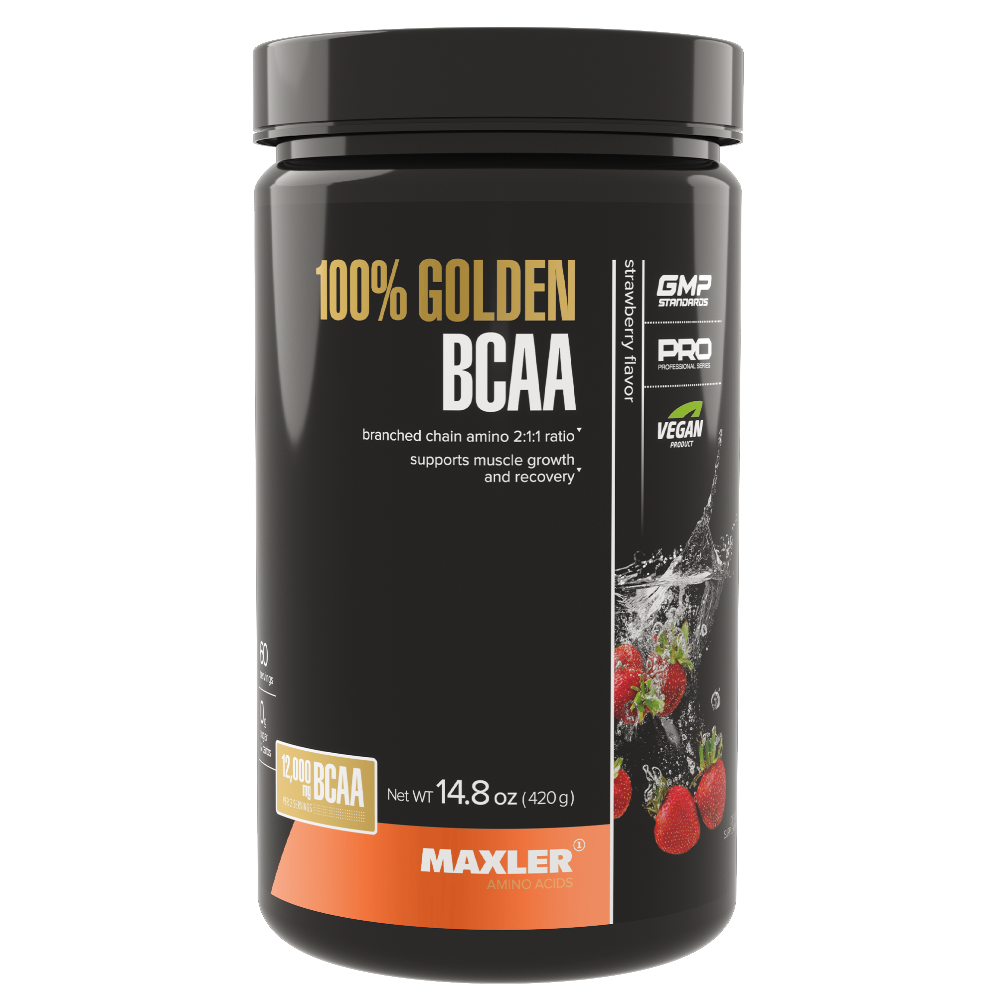 Maxler 100% Golden BCAA, 420 г, вкус: клубника