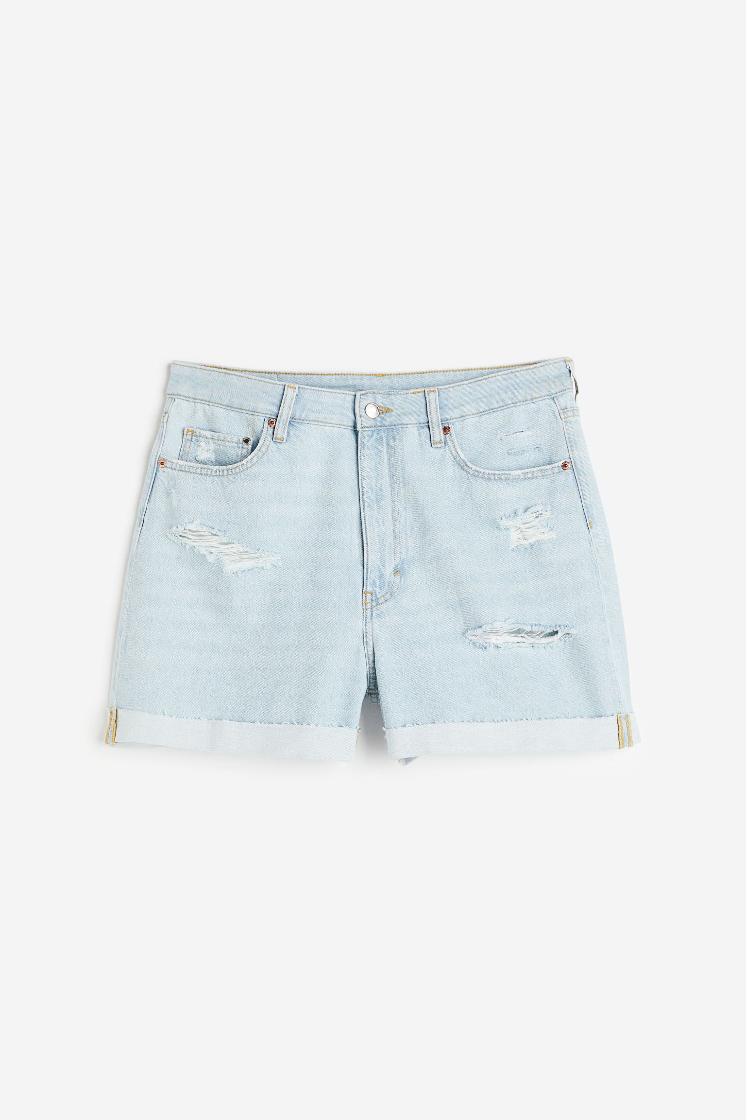 

Джинсовые шорты женские H&M 1053399005 голубые 52 RU (доставка из-за рубежа), Голубой, 1053399005