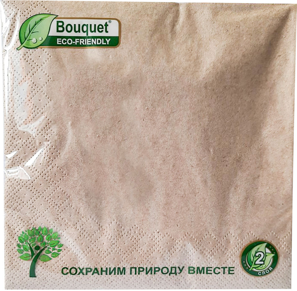 фото Салфетки бумажные bouquet eco-friendly крафт 2 слоя 33*33см 25шт