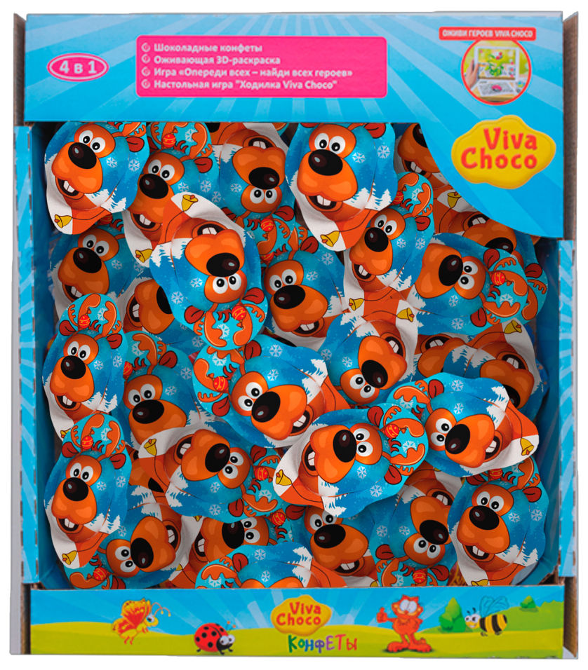 

Конфеты VivaChoco Christmas Crazy Deer шоколадные с кремовой начинкой 340г