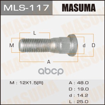 Шпилька Колёсная Тойота/Тоета/Таёта/Toyota Land Cruiser Prado 90/150 Masuma арт. MLS117