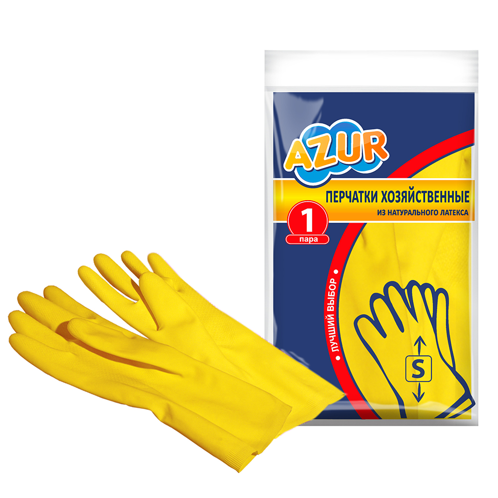 Перчатки резиновые AZUR размер S салфетка azur