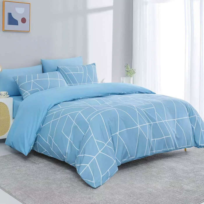 Комплект постельного белья Como Living Bed Sheets Line Blue