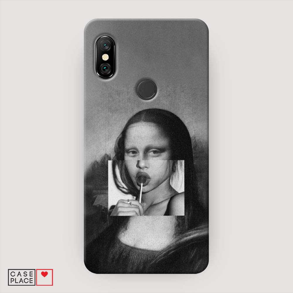 фото Пластиковый чехол "mona lisa sucking lollipop" на xiaomi redmi note 6 pro awog