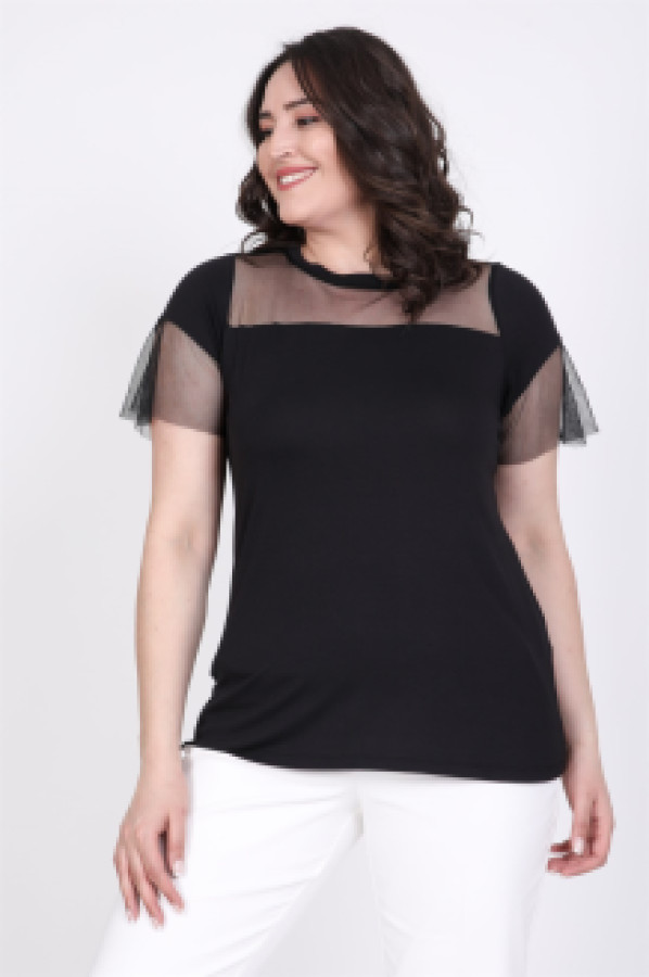 

Блуза женская My Line Moda 749 черная 52 (доставка из-за рубежа), 749