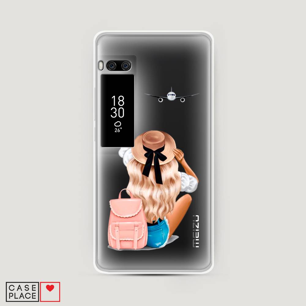 

Чехол Awog на Meizu Pro 7 "Автостопом самолетом", Бежевый;розовый;голубой, 71850-7