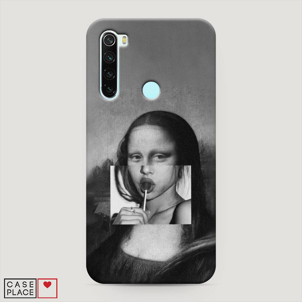 фото Пластиковый чехол "mona lisa sucking lollipop" на xiaomi redmi note 8 awog