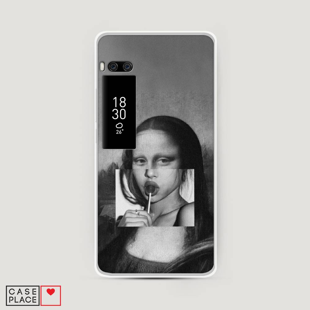 

Чехол Awog на Meizu Pro 7 "Mona Lisa sucking lollipop", Серый, 71850-9
